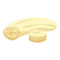 Sliced sweet banana icon cartoon vector. Organic food vector