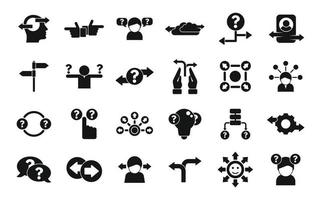 Ambiguity icons set simple vector. Data analysis vector