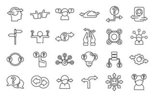 Ambiguity icons set outline vector. Data analysis vector