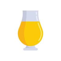 Bartender beer glass icon flat isolated vector