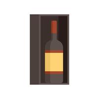 Gift wine bottle icon flat isolated vector