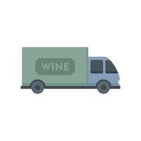 Wine truck icon flat isolated vector