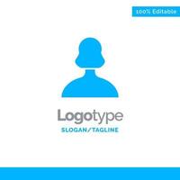 avatar chica persona usuario azul sólido logotipo plantilla lugar para eslogan vector