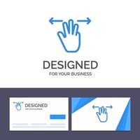 tarjeta de presentación creativa y gestos de plantilla de logotipo mano móvil tres dedos ilustración vectorial vector