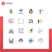 Universal Icon Symbols Group of 16 Modern Flat Colors of location web bag aim bulb Editable Pack of Creative Vector Design Elements