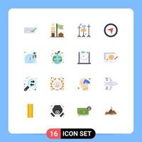 Universal Icon Symbols Group of 16 Modern Flat Colors of software pointer businessman maps music Editable Pack of Creative Vector Design Elements