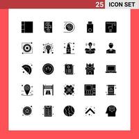 25 User Interface Solid Glyph Pack of modern Signs and Symbols of business products circulation electronics devices Editable Vector Design Elements