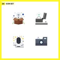 User Interface Pack of 4 Basic Flat Icons of box wedding package event star Editable Vector Design Elements