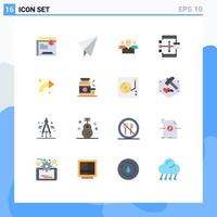 User Interface Pack of 16 Basic Flat Colors of development coding business app leadership Editable Pack of Creative Vector Design Elements