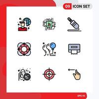 9 Creative Icons Modern Signs and Symbols of balloons outline audio cable lifeguard essentials Editable Vector Design Elements