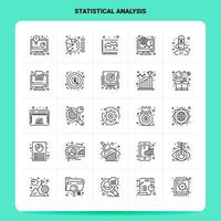 OutLine 25 Statistical Analysis Icon set Vector Line Style Design Black Icons Set Linear pictogram pack Web and Mobile Business ideas design Vector Illustration