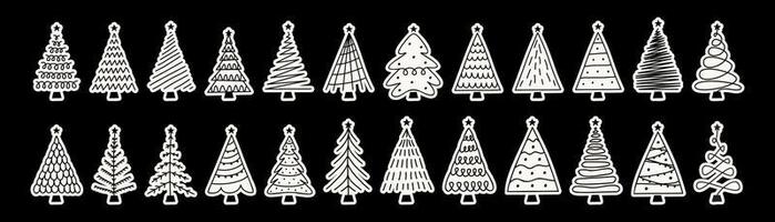 Vector flat hand drawn set of christmas stickers.