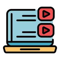 Online seminar icon color outline vector