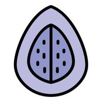 Diet fig icon color outline vector