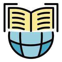 Global learning icon color outline vector