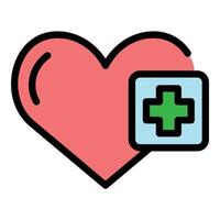 Medicine heart icon color outline vector