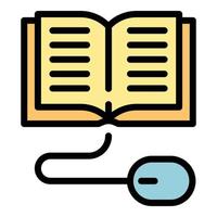 Online book icon color outline vector