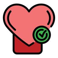 Healthy heart icon color outline vector