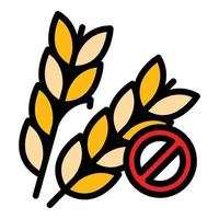 Gluten free icon color outline vector