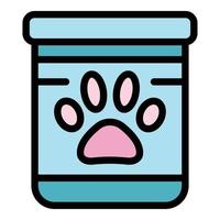 Canned dog food icon color outline vector