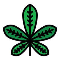 Leaf tree chetnut icon color outline vector