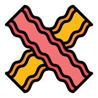 Bacon beef icon color outline vector