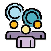 Operational meeting icon color outline vector