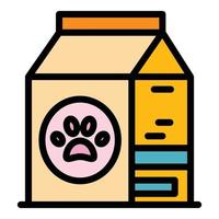 Feed paw pack icon color outline vector