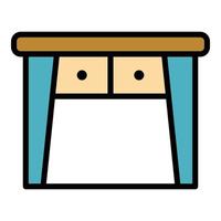 Old table icon color outline vector