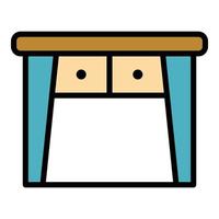 Old table icon color outline vector