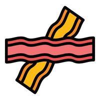 Bacon slice icon color outline vector