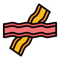 Bacon slice icon color outline vector