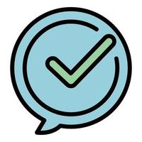 Approved discussion icon color outline vector