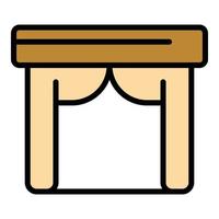 Kid wood table icon color outline vector