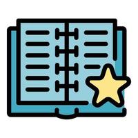 Notebook bookmark icon color outline vector