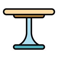 Round bar table icon color outline vector