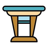 Table icon color outline vector