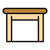 Wooden table icon color outline vector