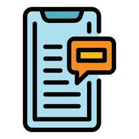 Job phone chat icon color outline vector