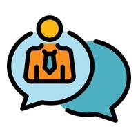 Job chat icon color outline vector