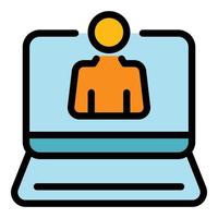 People recruitment icon color outline vector