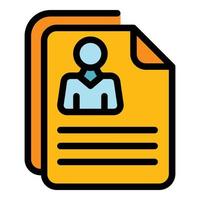 Applicant cv icon color outline vector