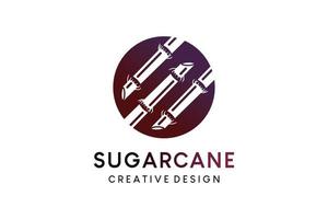 Sugarcane vector illustration logo design with silhouette in dots