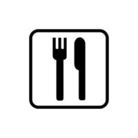 diseño de vector de icono de cuchillo y tenedor, signo de restaurante