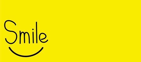 Yellow background vector design with smile lettering