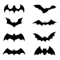 Bat silhouette vector design set