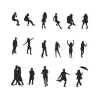 People silhouette vector design with various activities