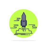 launch Publish App shuttle space Flat Color Icon Vector