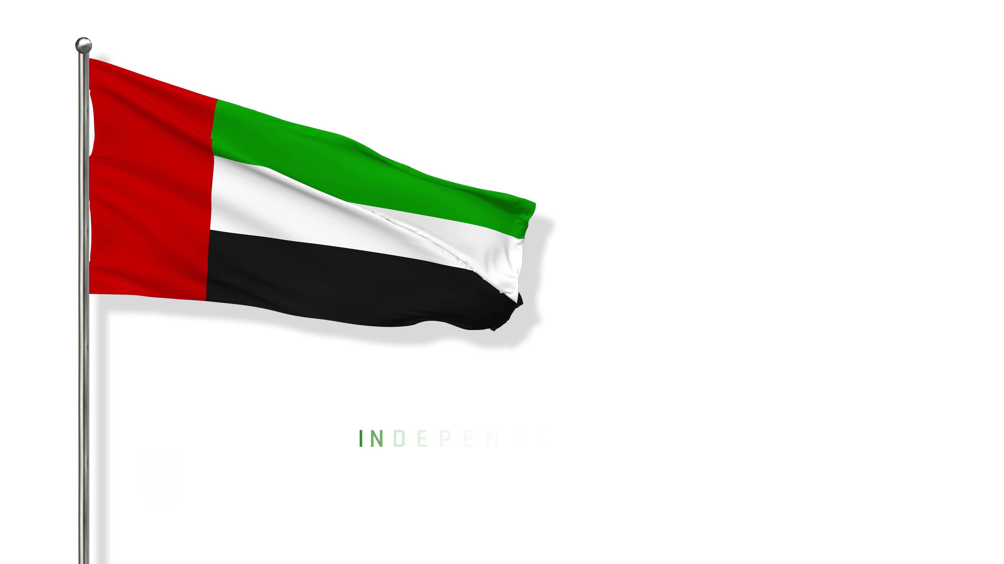 United Arab Emirates Flag Waving in The Wind 3D Rendering, National Day,  Independence Day, Chroma Key Green Screen, Luma Matte Selection 15122304  Stock Video at Vecteezy