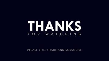 Thanks for Watching Text Outro Illustration, Please Like Share and Subscribe video